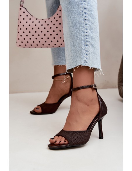Women's Chocolate High Heel Sandals Galya