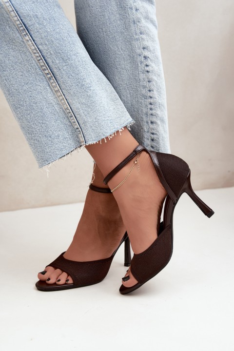 Women's Chocolate High Heel Sandals Galya