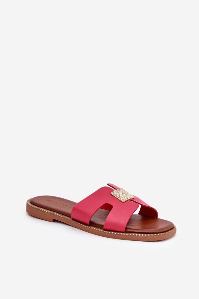 Flat Sandals With Cutouts And Decoration Fuchsia Bohalis 2