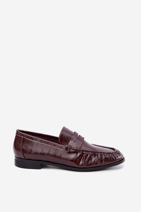 Women's Moccasins With Ruching And Embossing Bordeaux Dalmy