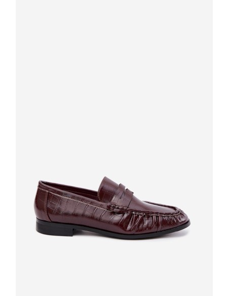 Women's Moccasins With Ruching And Embossing Bordeaux Dalmy
