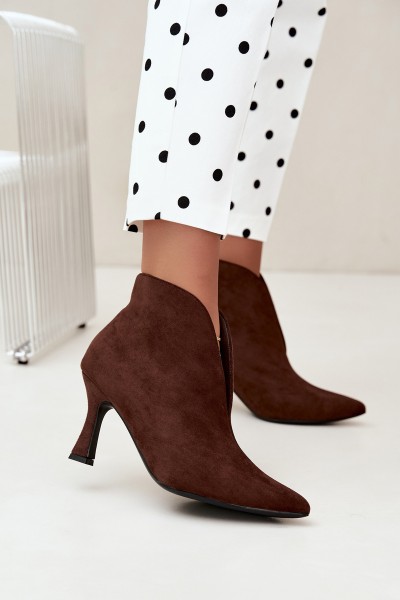 Women's Cutout Heeled Chocolate Jelya Boots