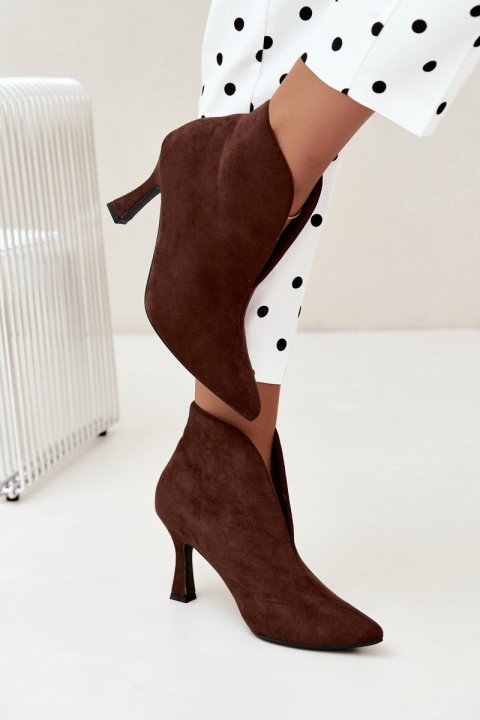 Women's Cutout Heeled Chocolate Jelya Boots