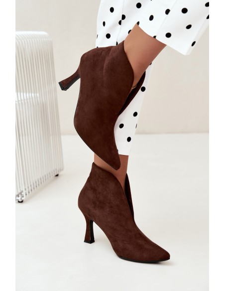 Women's Cutout Heeled Chocolate Jelya Boots
