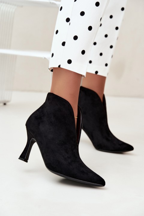 Women's Cut-Out Heel Boots Black Jelya