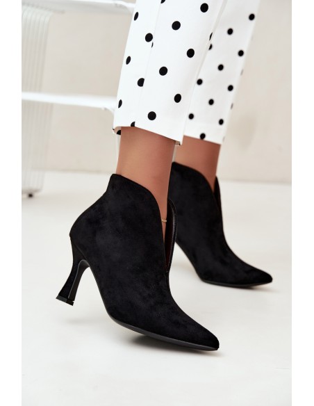 Women's Cut-Out Heel Boots Black Jelya