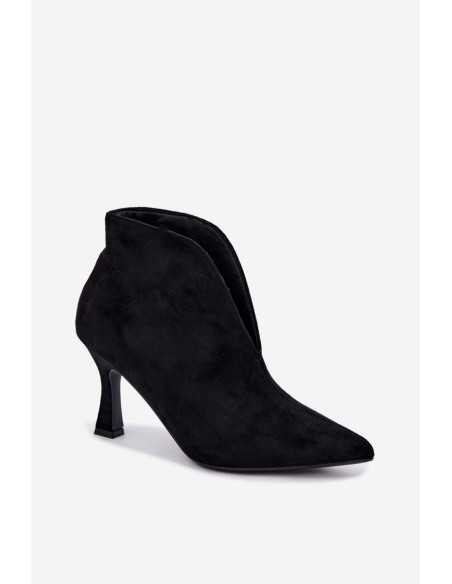 Women's Cut-Out Heel Boots Black Jelya