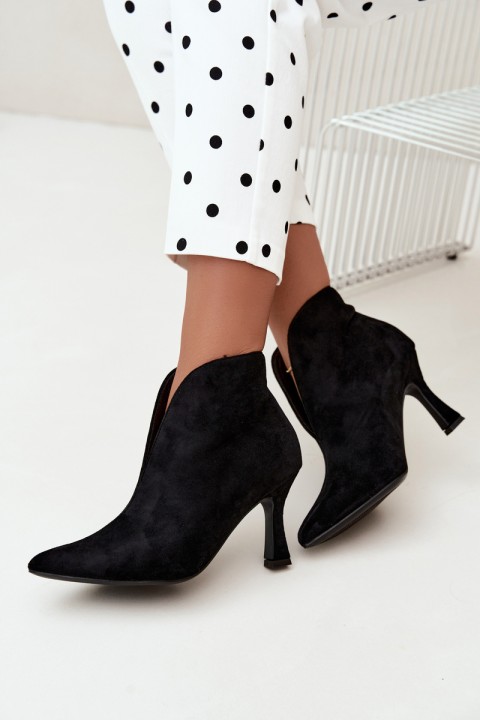 Women's Cut-Out Heel Boots Black Jelya