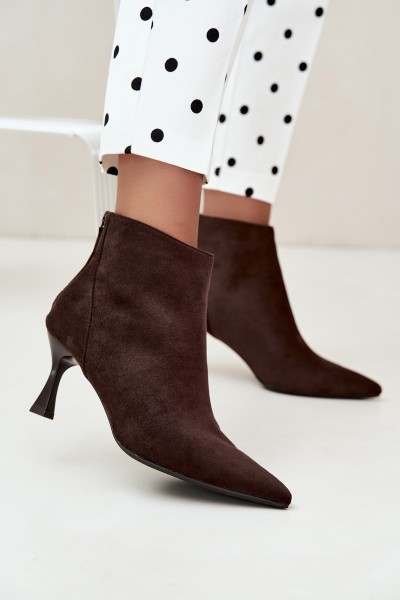 Women's Insulated High Heel Boots Chocolate Elsya