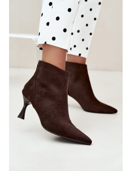 Women's Insulated High Heel Boots Chocolate Elsya