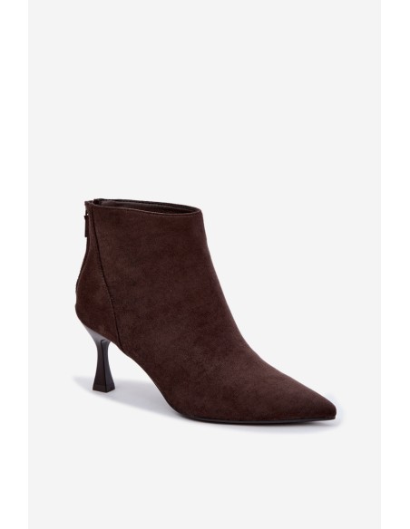 Women's Insulated High Heel Boots Chocolate Elsya