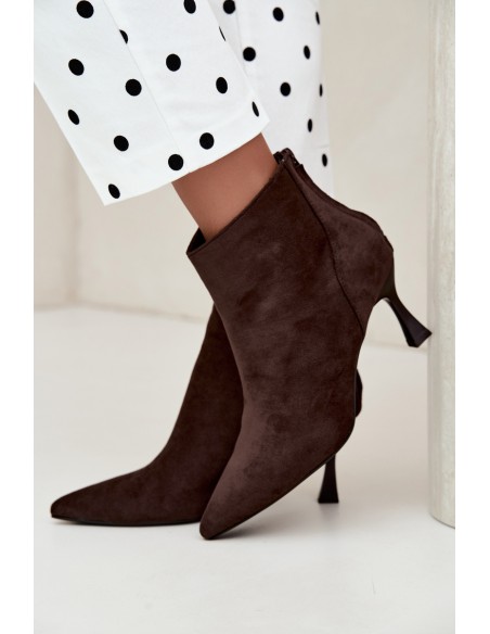 Women's Insulated High Heel Boots Chocolate Elsya