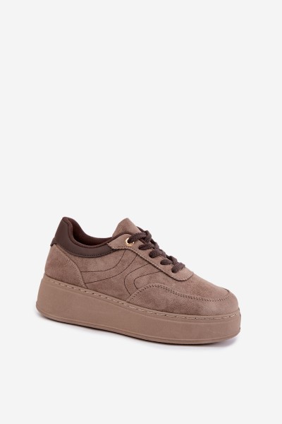 Women's Platform Sneakers Dark Beige Mavra 2