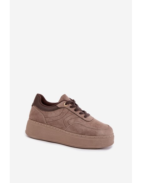 Women's Platform Sneakers Dark Beige Mavra
