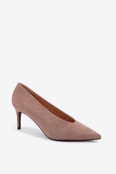 Women's Dark Beige Suede High Heels Brenya 2