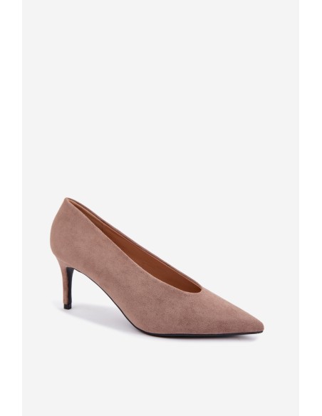 Women's Dark Beige Suede High Heels Brenya