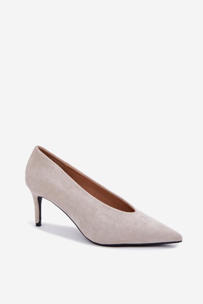 Women's Suede Light Gray High Heels Brenya 2