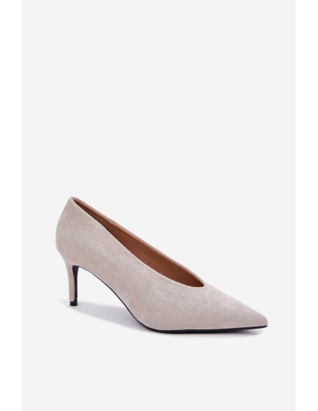 Women's Suede Light Gray High Heels Brenya