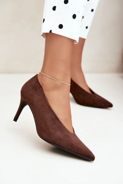 Women's Chocolate Suede High Heels Brenya