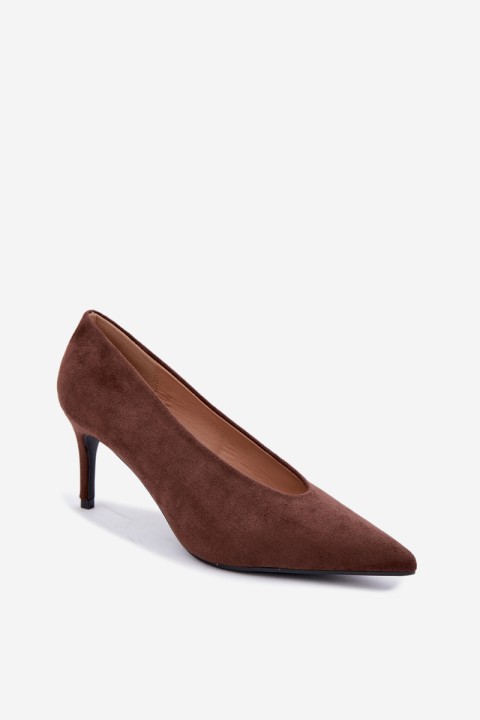 Women's Chocolate Suede High Heels Brenya