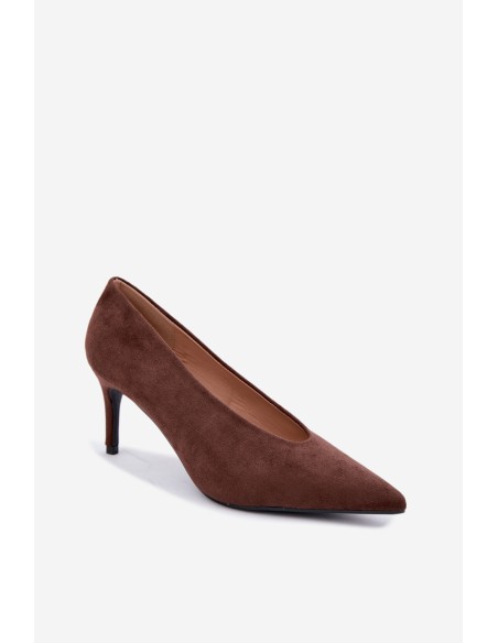 Women's Chocolate Suede High Heels Brenya
