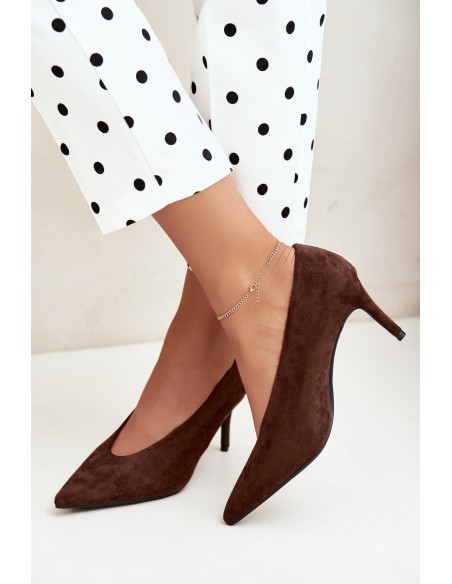 Women's Chocolate Suede High Heels Brenya