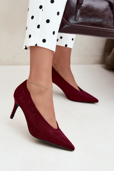 Women's Burgundy Suede High Heels Brenya