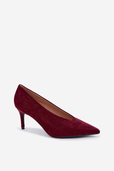 Women's Burgundy Suede High Heels Brenya 2