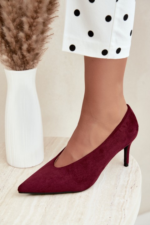 Women's Burgundy Suede High Heels Brenya