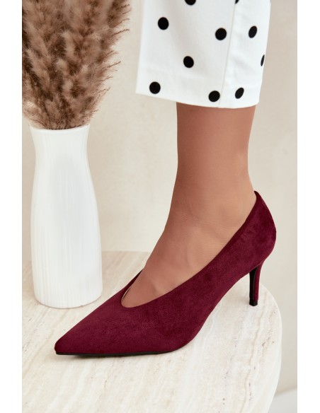 Women's Burgundy Suede High Heels Brenya