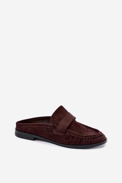 Women's Chocolate Open Heel Loafers Parella 2