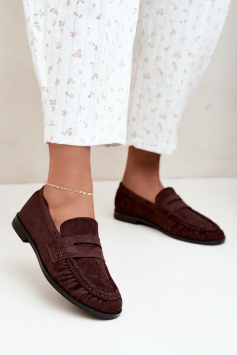 Women's Chocolate Ruched Moccasins Cayen