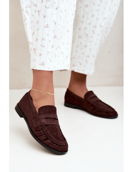 Women's Chocolate Ruched Moccasins Cayen