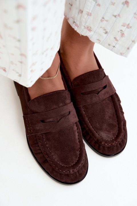 Women's Chocolate Ruched Moccasins Cayen