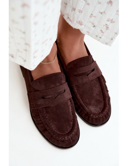 Women's Chocolate Ruched Moccasins Cayen