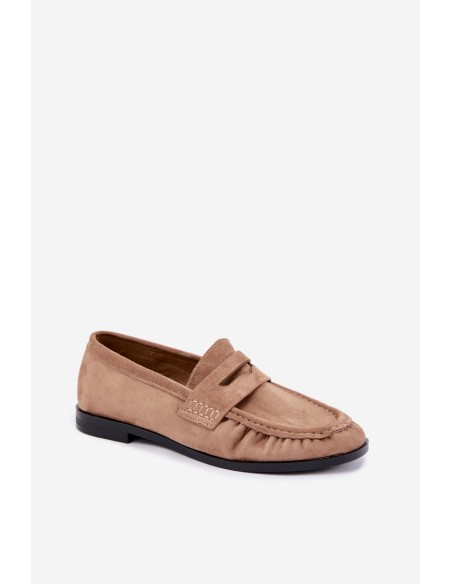 Women's Beige Ruched Moccasins Cayen