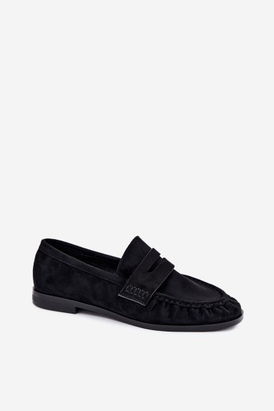 Women's Ruched Black Loafers Cayen