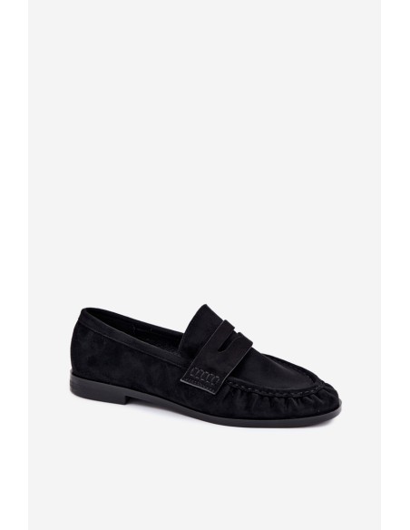 Women's Ruched Black Loafers Cayen