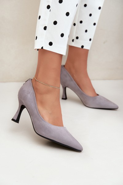 Women's Sandal Heels in Hourglass Shape Vinceza 62330 Grey