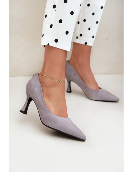 Women's Sandal Heels in Hourglass Shape Vinceza 62330 Grey