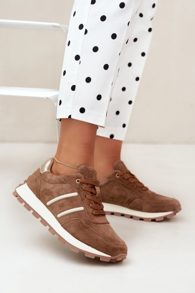 Women's Natural Suede Sneakers D&A LR62-7101 Camel