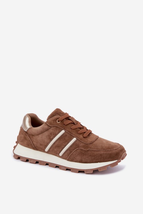 Women's Natural Suede Sneakers D&A LR62-7101 Camel