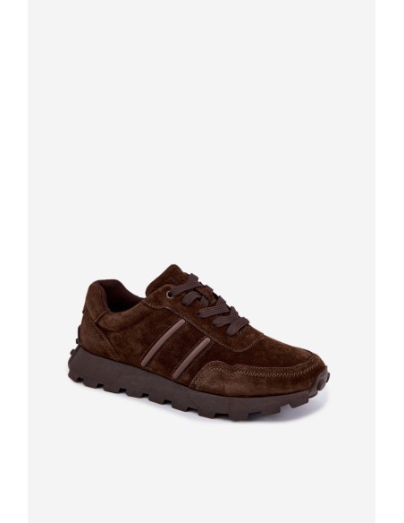 Women's Sneakers Made of Natural Suede D&A LR62-7101 Chocolate