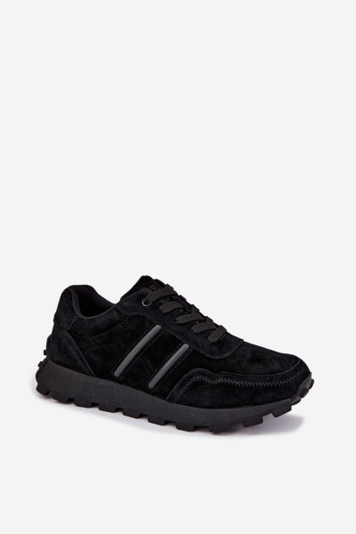 Women's Sneakers Made of Natural Suede D&A LR62-7101 Black 2