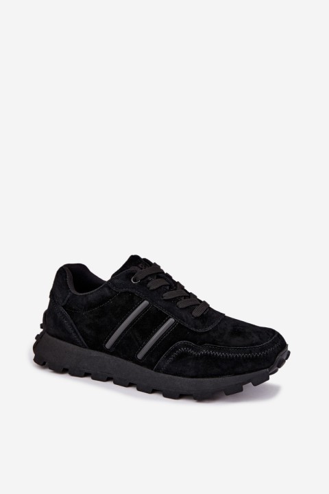 Women's Sneakers Made of Natural Suede D&A LR62-7101 Black