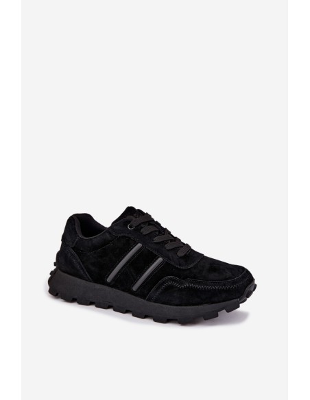 Women's Sneakers Made of Natural Suede D&A LR62-7101 Black