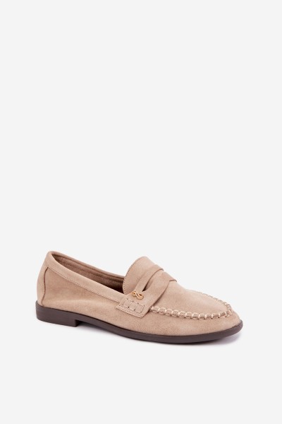 Women's Beige Moccasins With Small Decorative Detail Treya 2