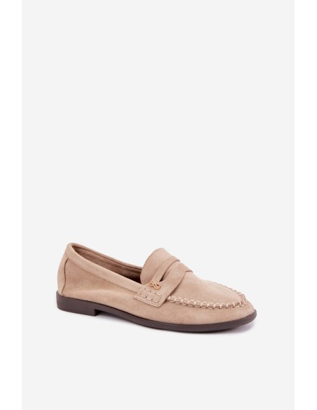 Women's Beige Moccasins With Small Decorative Detail Treya