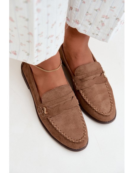 Women's Brown Moccasins With Small Decorative Detail Treya