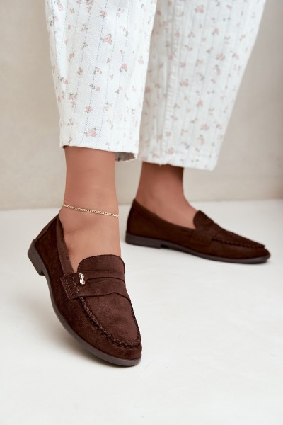 Women's Moccasins With Small Decorative Detail Chocolate Treya